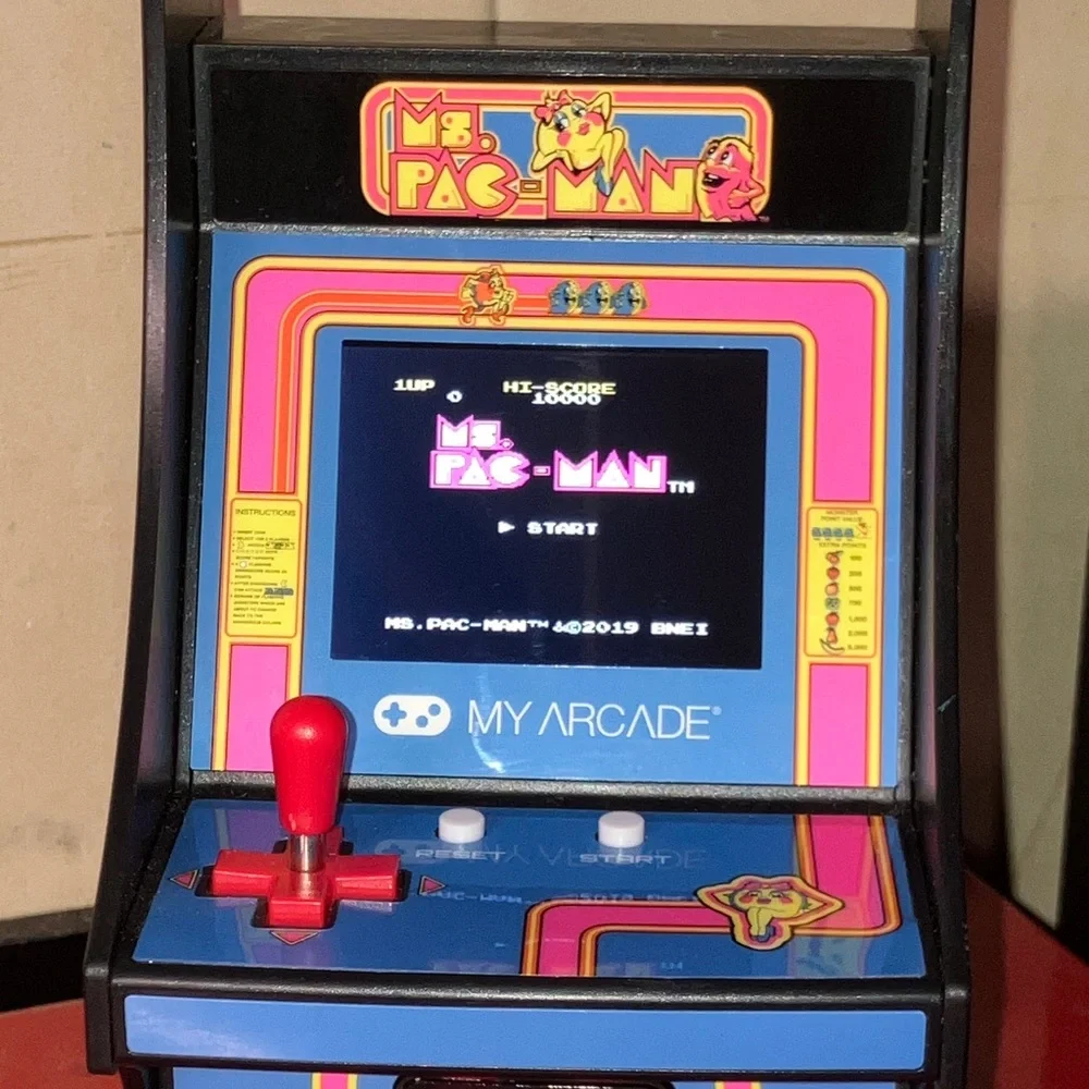 Arcade Ms. Pac-Man Retro Console - Blue and Black